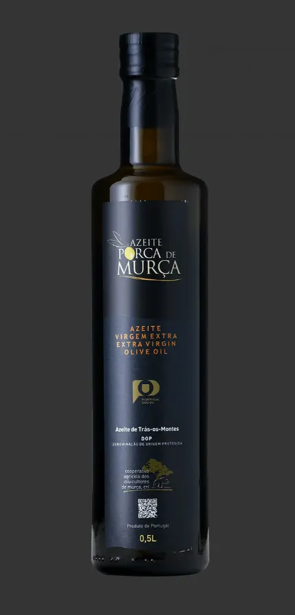 Bouteille de 50 cl d'huile d'olive extra vierge Porca de Murça DOP Trás-os-Montes.