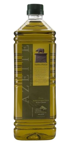 Face arrière du bidon de 2 litres d'huile d'olive extra vierge Porca de Murça DOP Trás-os-Montes.