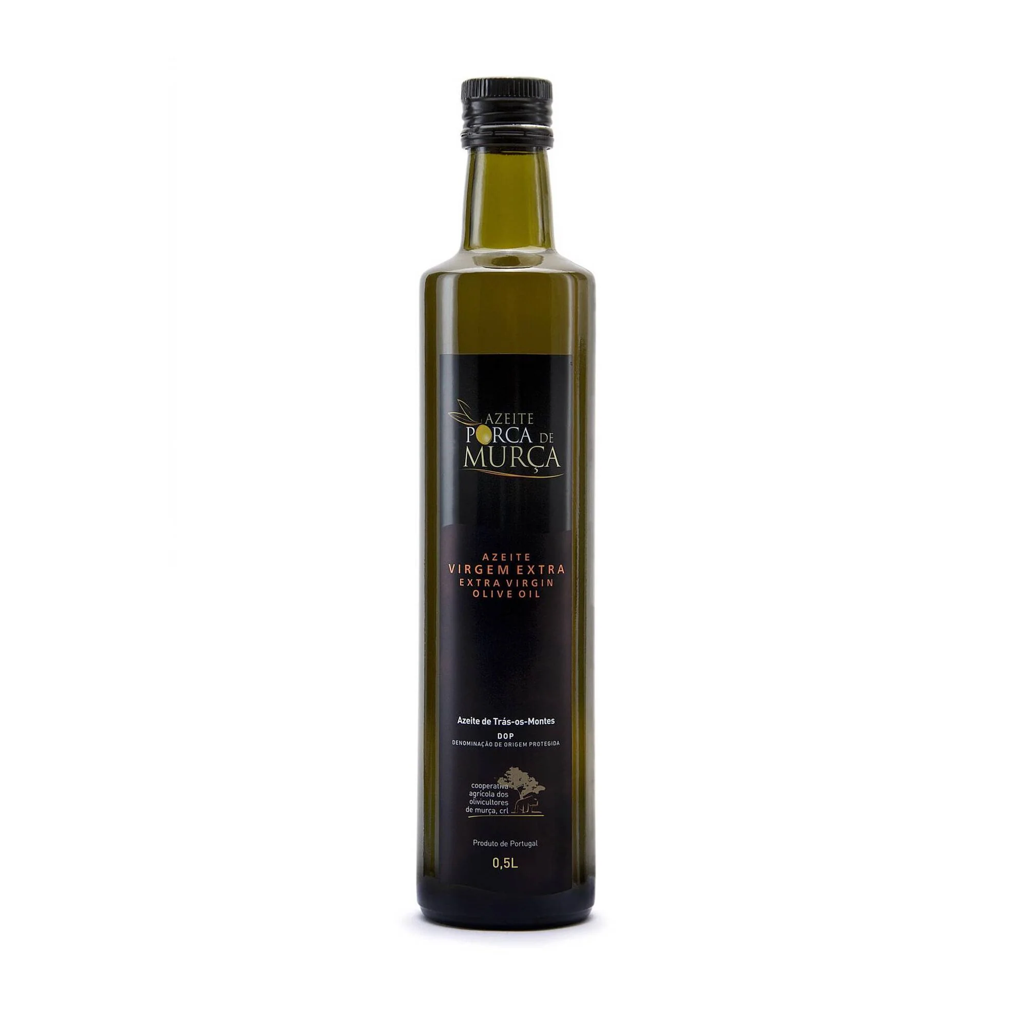 Bouteille de 50 cl d'huile d'olive extra vierge Porca de Murça DOP Trás-os-Montes.